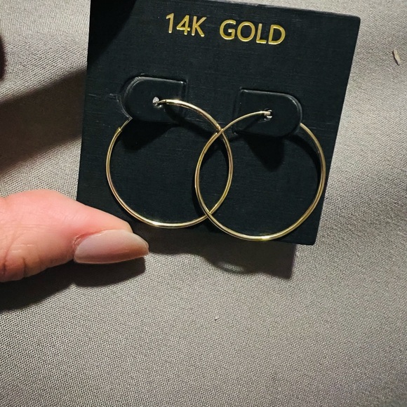 14K Gold Hoop Earrings - Picture 2 of 2